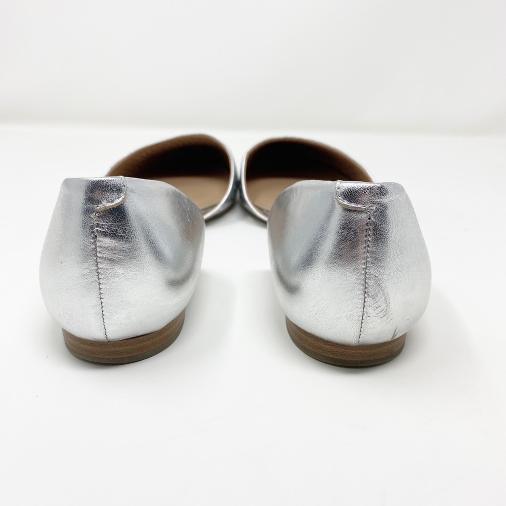 Tommy Hilfiger Metallic Silver Perforated pointed Flats - Size 8 - Picture 6 of 7